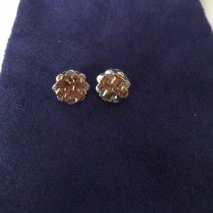 Tory Burch silver and gold logo studs